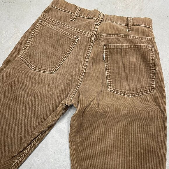 RARE Vintage 70s Levis 646 White Tab Flared Corduroy Pants Talon Zipper 28x29 - Picture 9 of 10